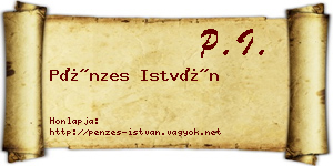 Pénzes István névjegykártya